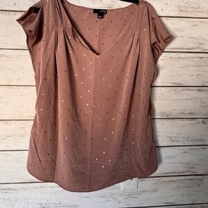 a.n.a Blush Top with Gold Dots